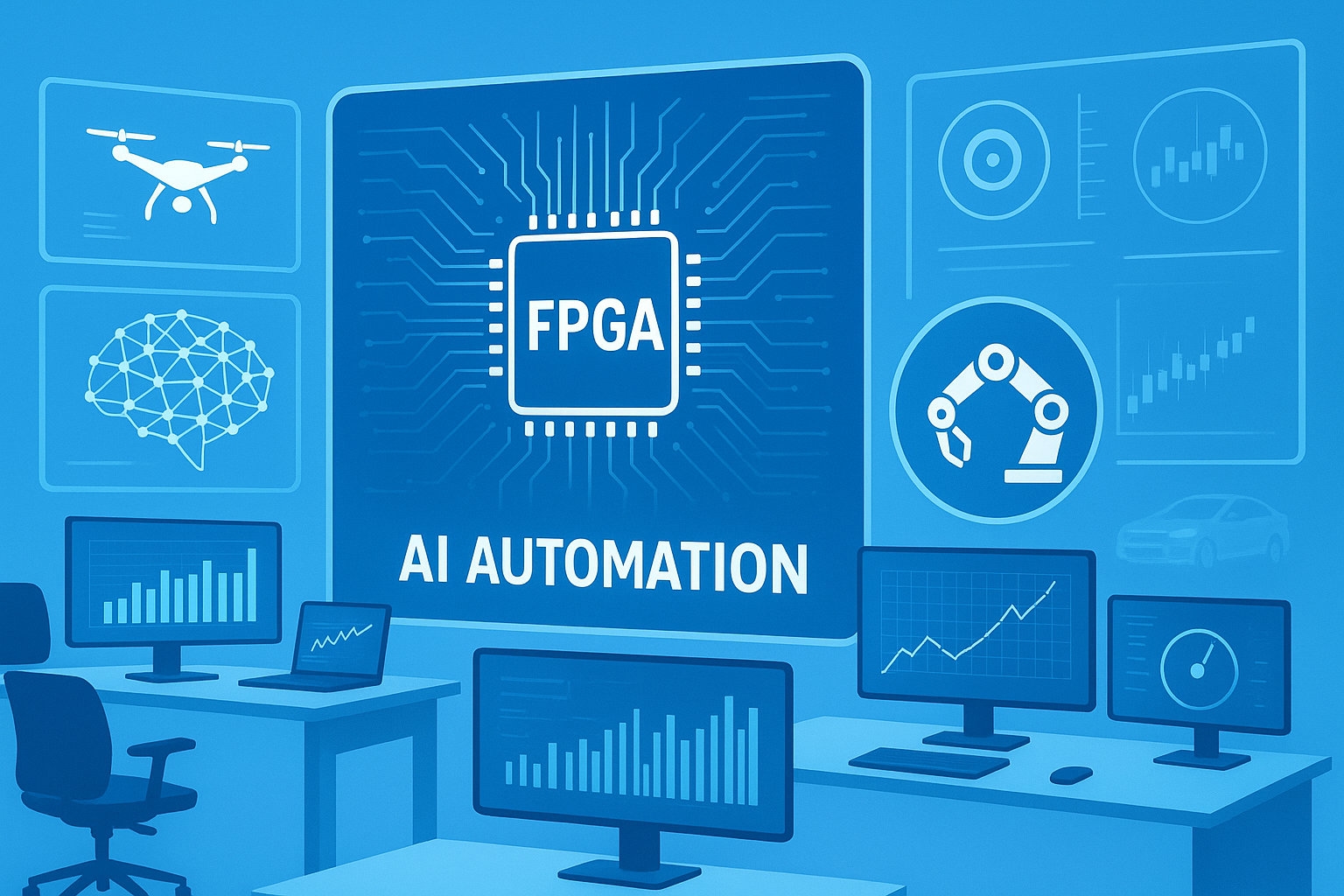 AICOFORGE 艾聚銳 - AI 驅動的 FPGA 開發自動化技術背景,展示高效能硬體加速解決方案